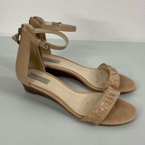 Cole Haan Genevieve Weave Wedge‎ Ankle Strap Sandals Size 7.5